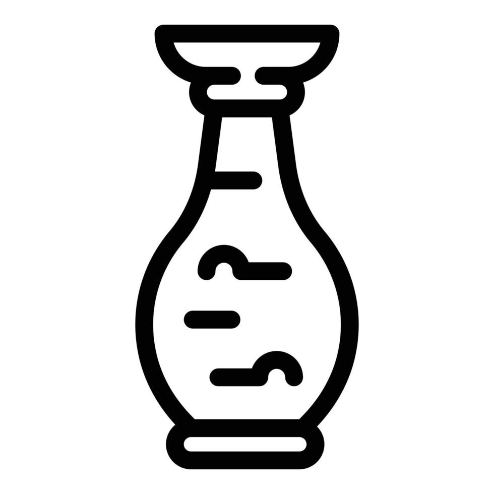 icono de botella de salsa de soja, estilo de contorno vector