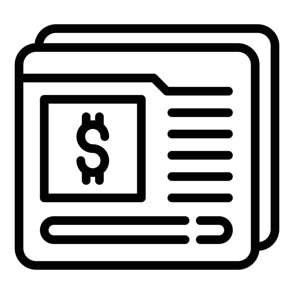 Dollar statistics icon, outline style vector