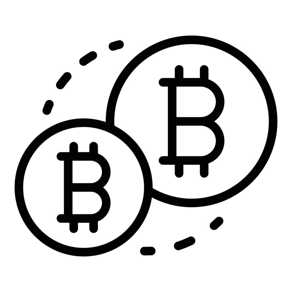 Bitcoin money icon, outline style vector