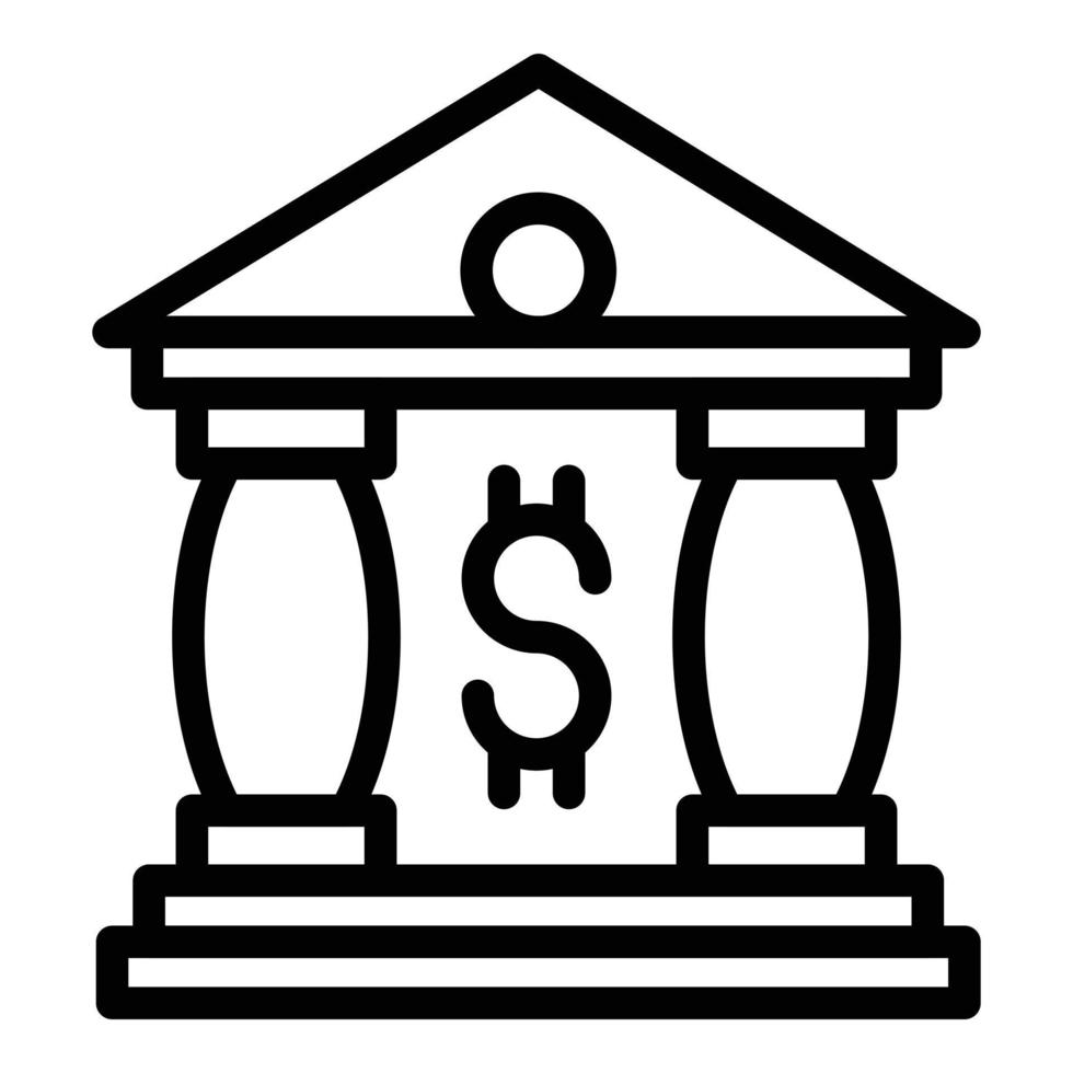 icono de plantilla de dólar, estilo de contorno vector