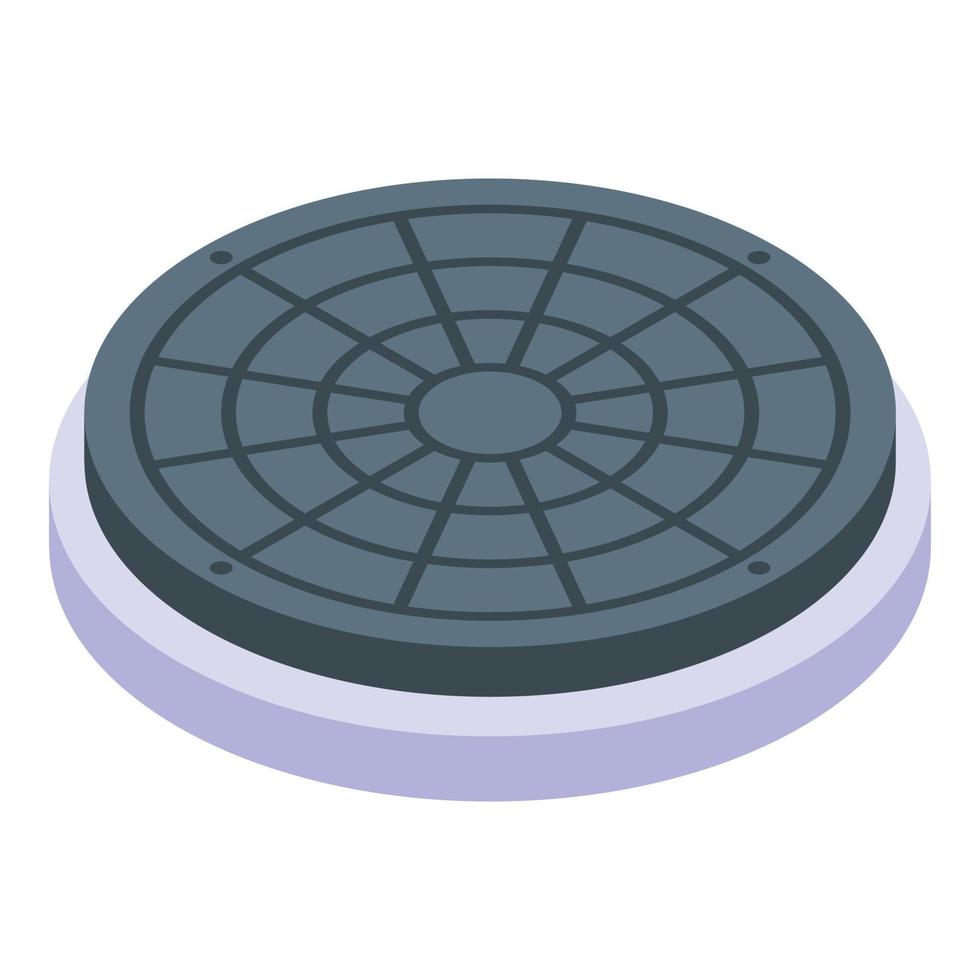 Sewerage manhole icon, isometric style vector