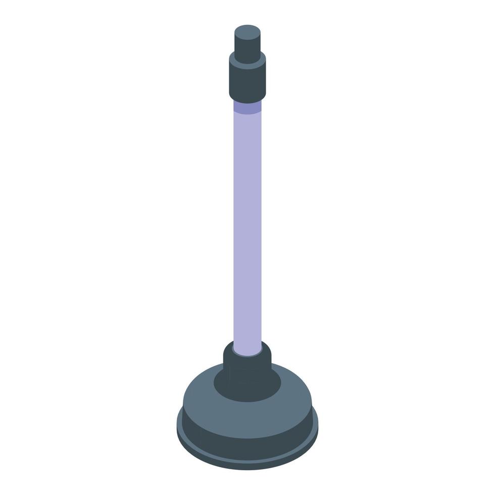 Sewerage plunger icon, isometric style vector