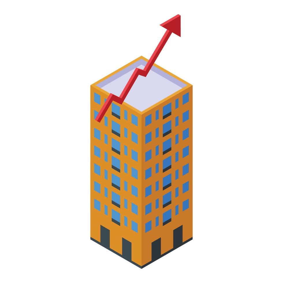 City investments icon, isometric style vector