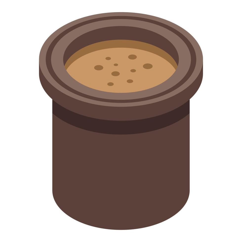 Quality coffee pod icon, isometric style vector