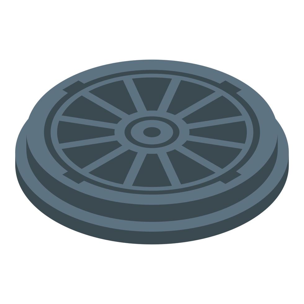 Water manhole icon, isometric style vector