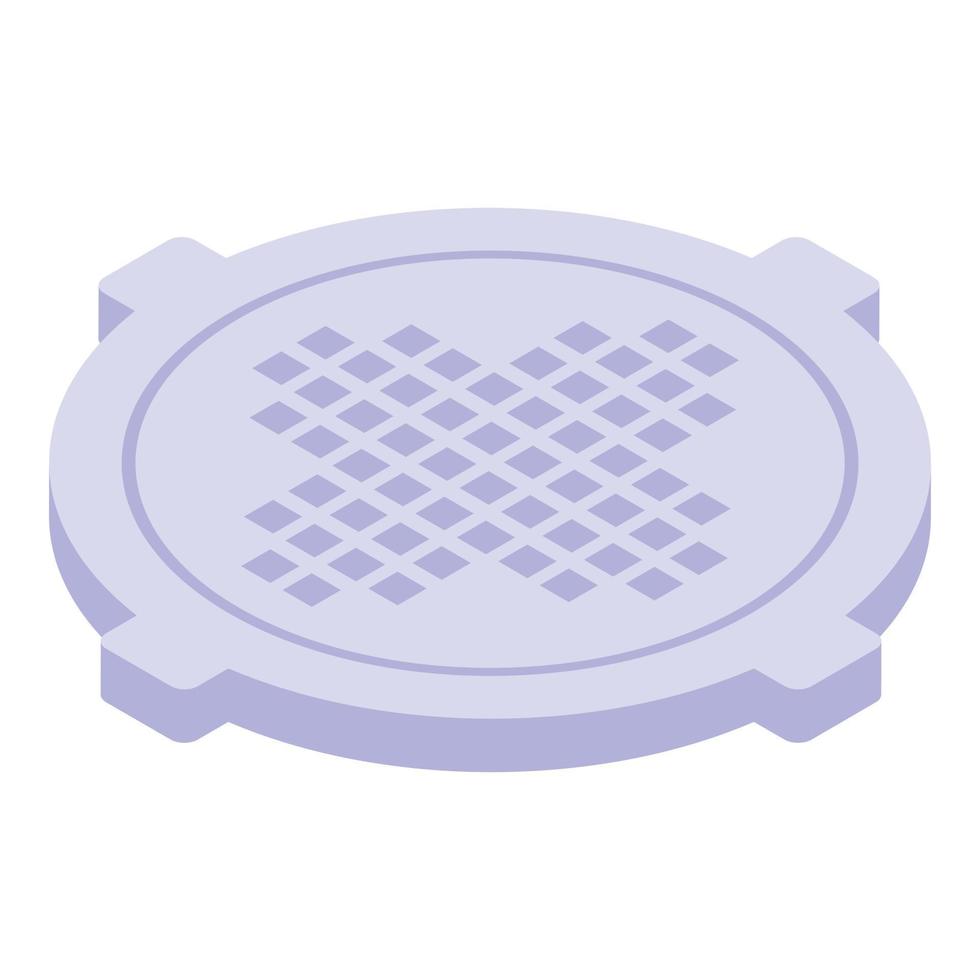 Modern manhole icon, isometric style vector