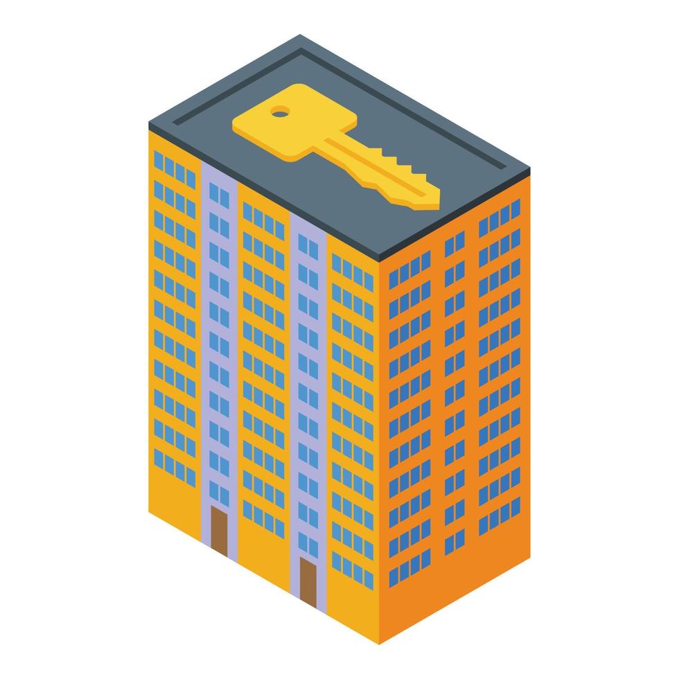 Renter building investments icon, isometric style vector