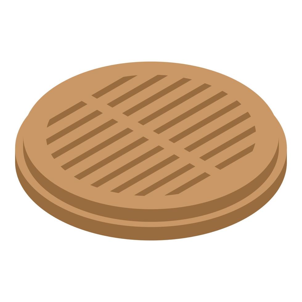 Old manhole icon, isometric style vector