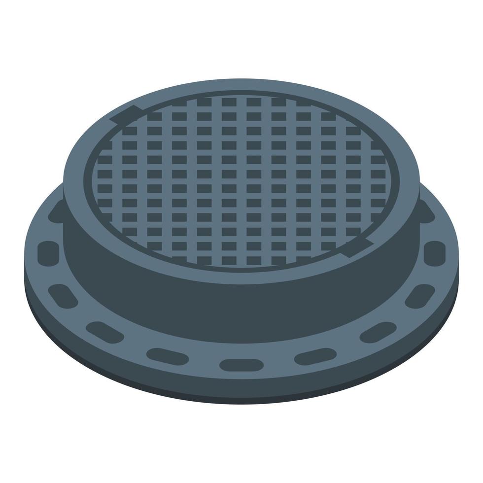 Factory manhole icon, isometric style vector