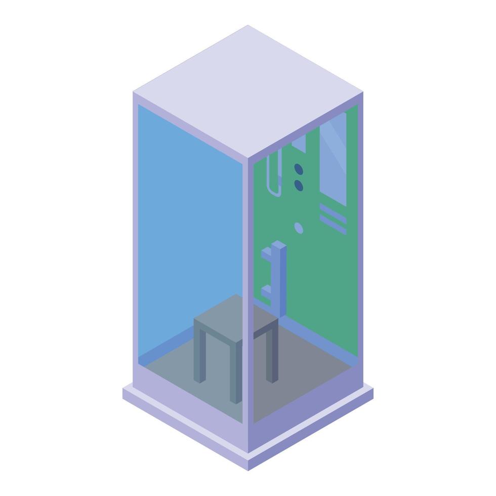 Chair shower stall icon, isometric style vector