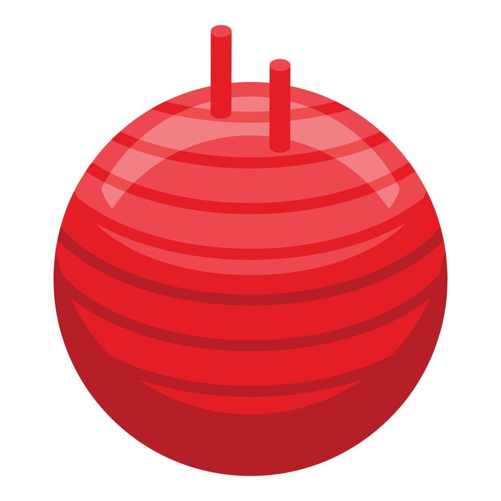 Pilates fitness ball icon, isometric style vector