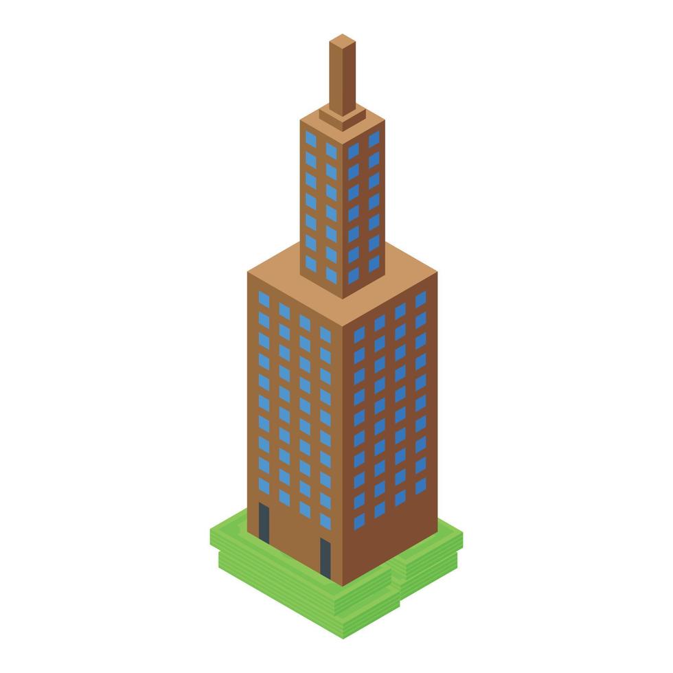 Skytower investments icon, isometric style vector