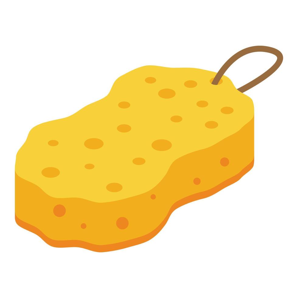 Shower sponge icon, isometric style vector