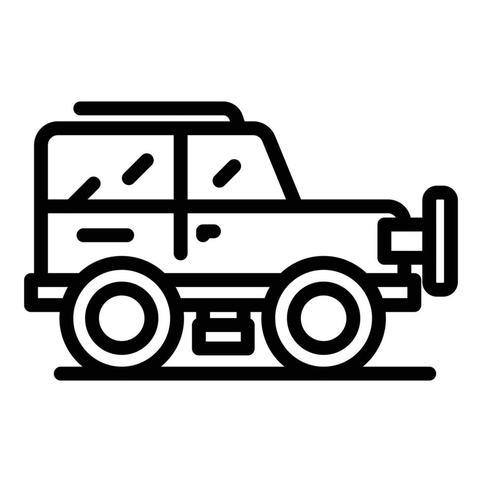 icono de coche de safari, estilo de contorno vector