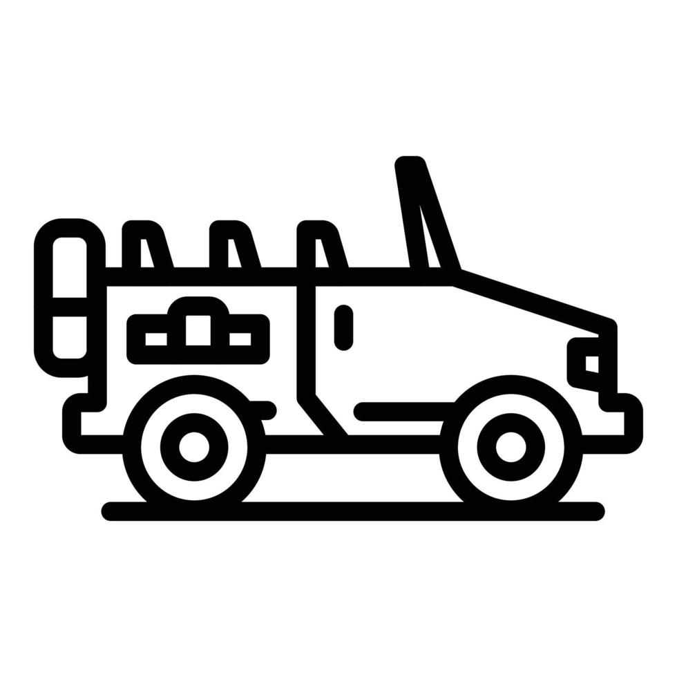 Safari hunting jeep icon, outline style vector