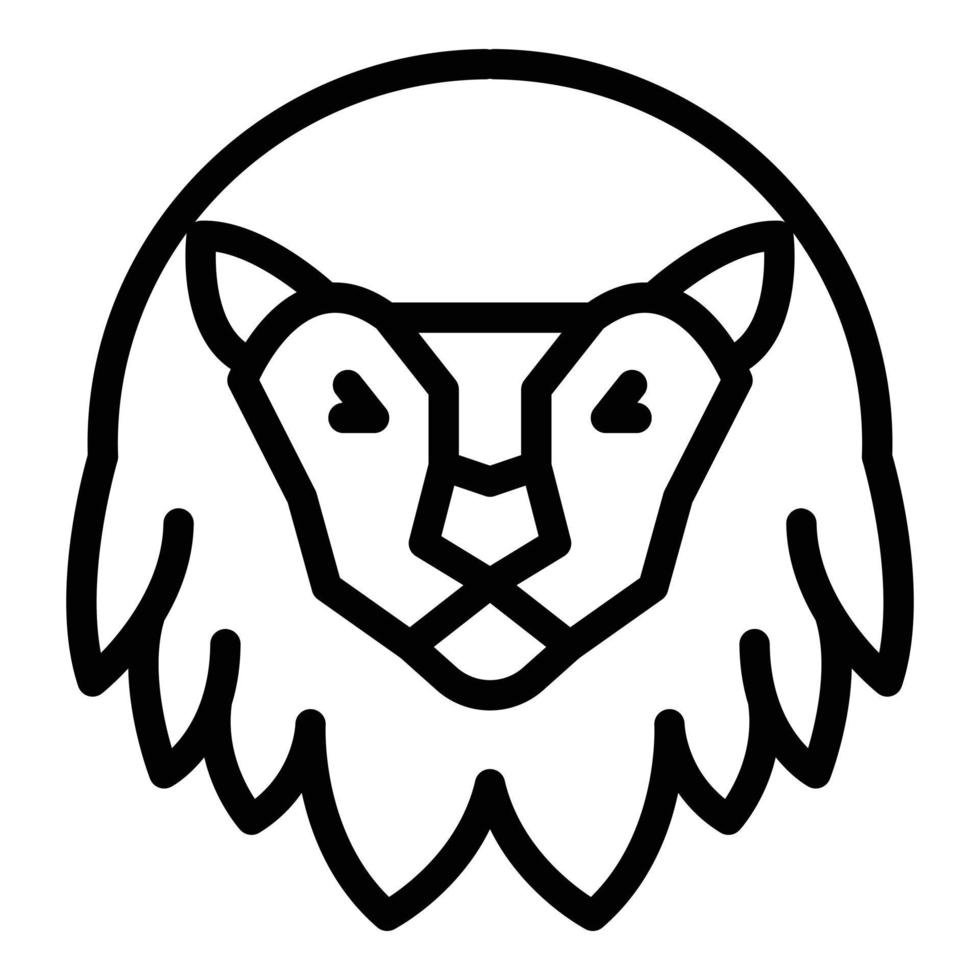 Safari lion icon, outline style vector