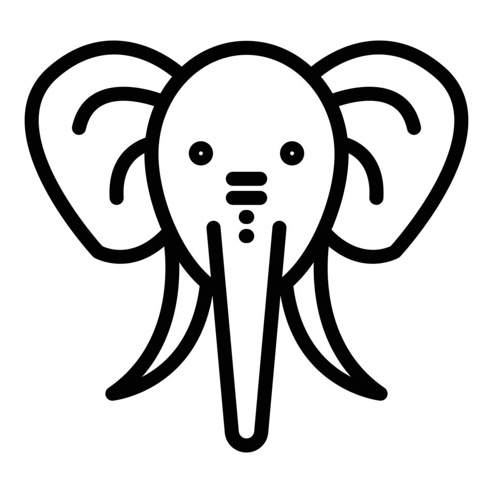 icono de elefante salvaje, estilo de contorno vector