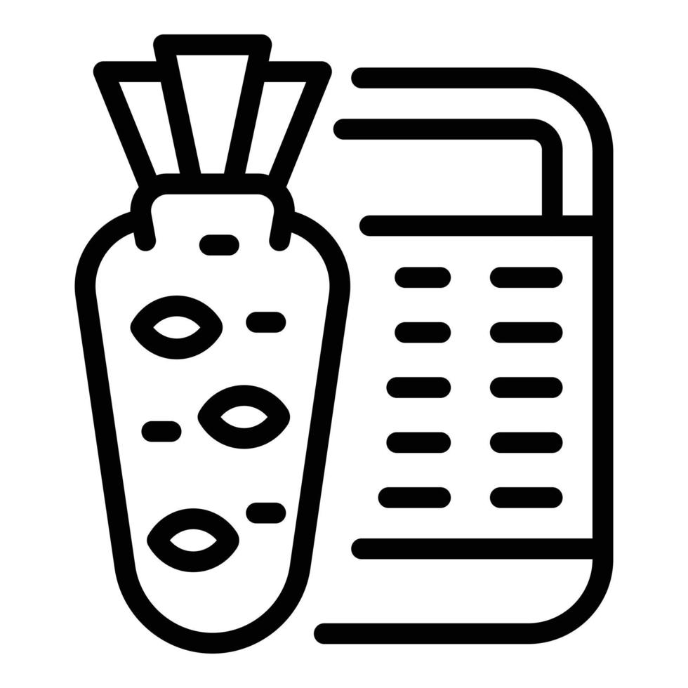 Wasabi root icon, outline style vector