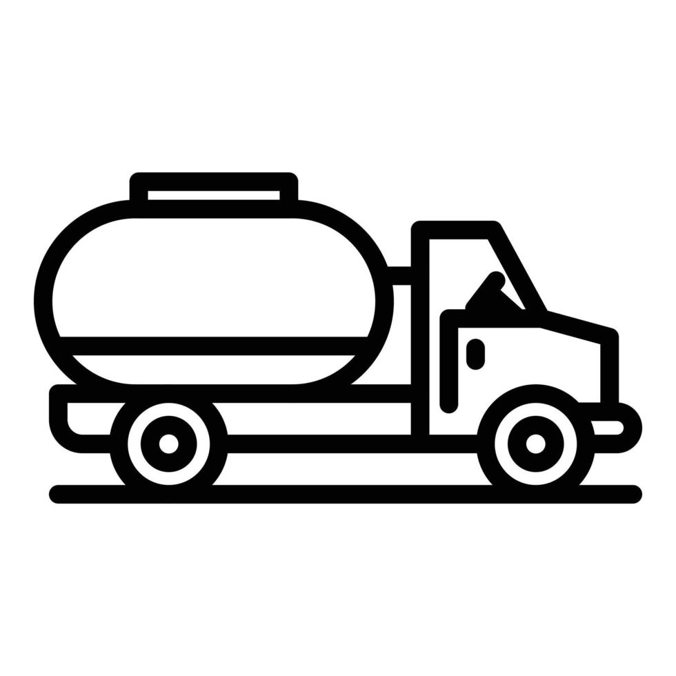 icono de coche de transporte de aceite, estilo de esquema vector