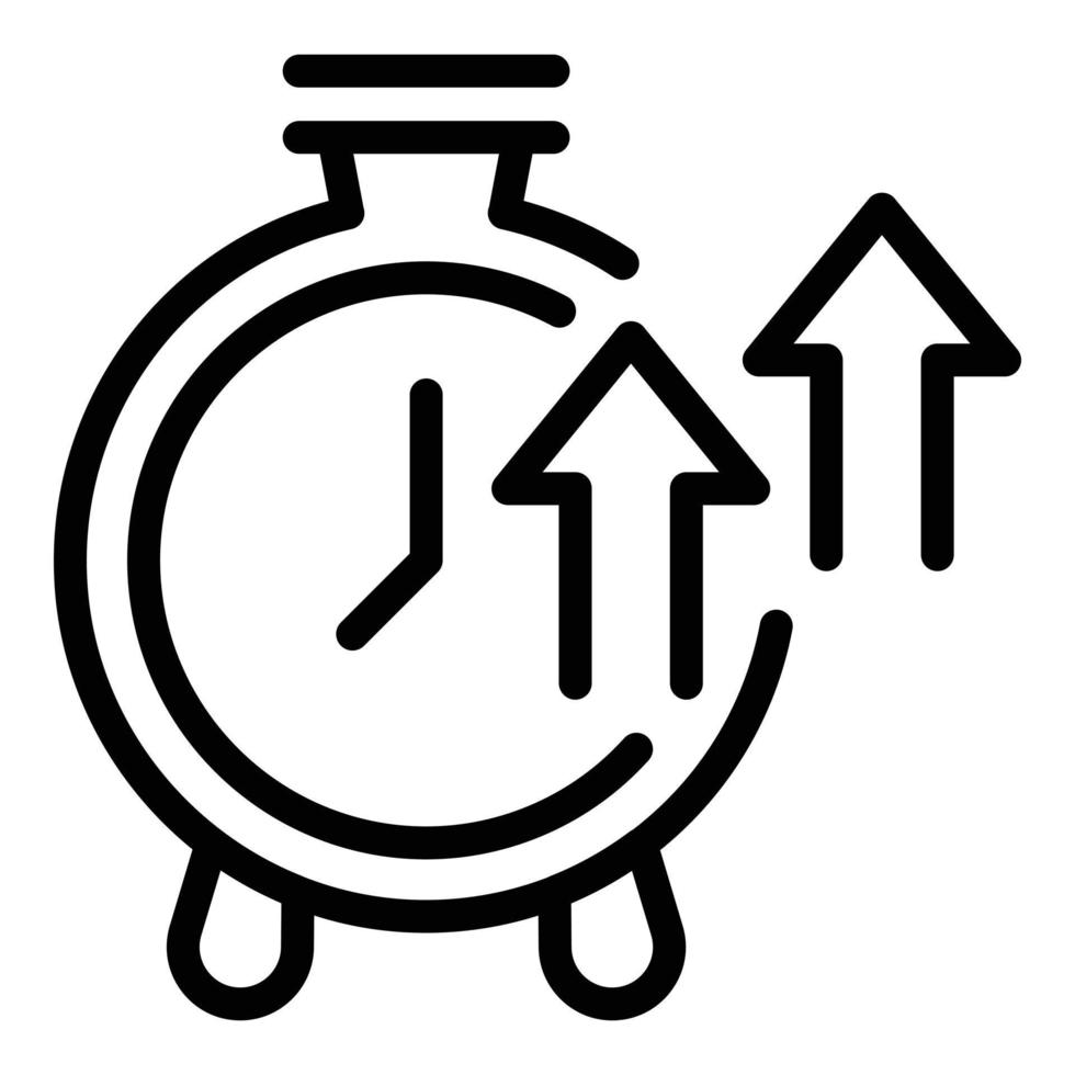 Stopwatch growth icon, outline style vector