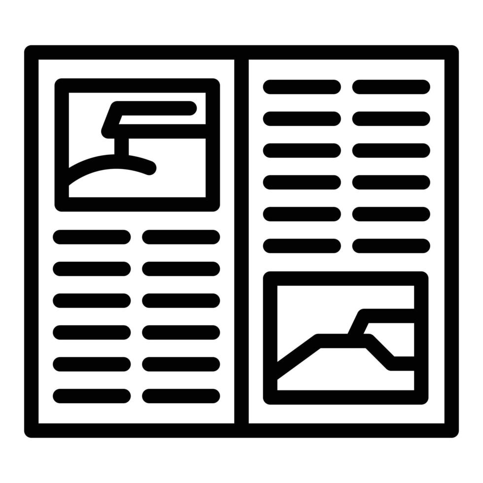 Market news icon, outline style vector