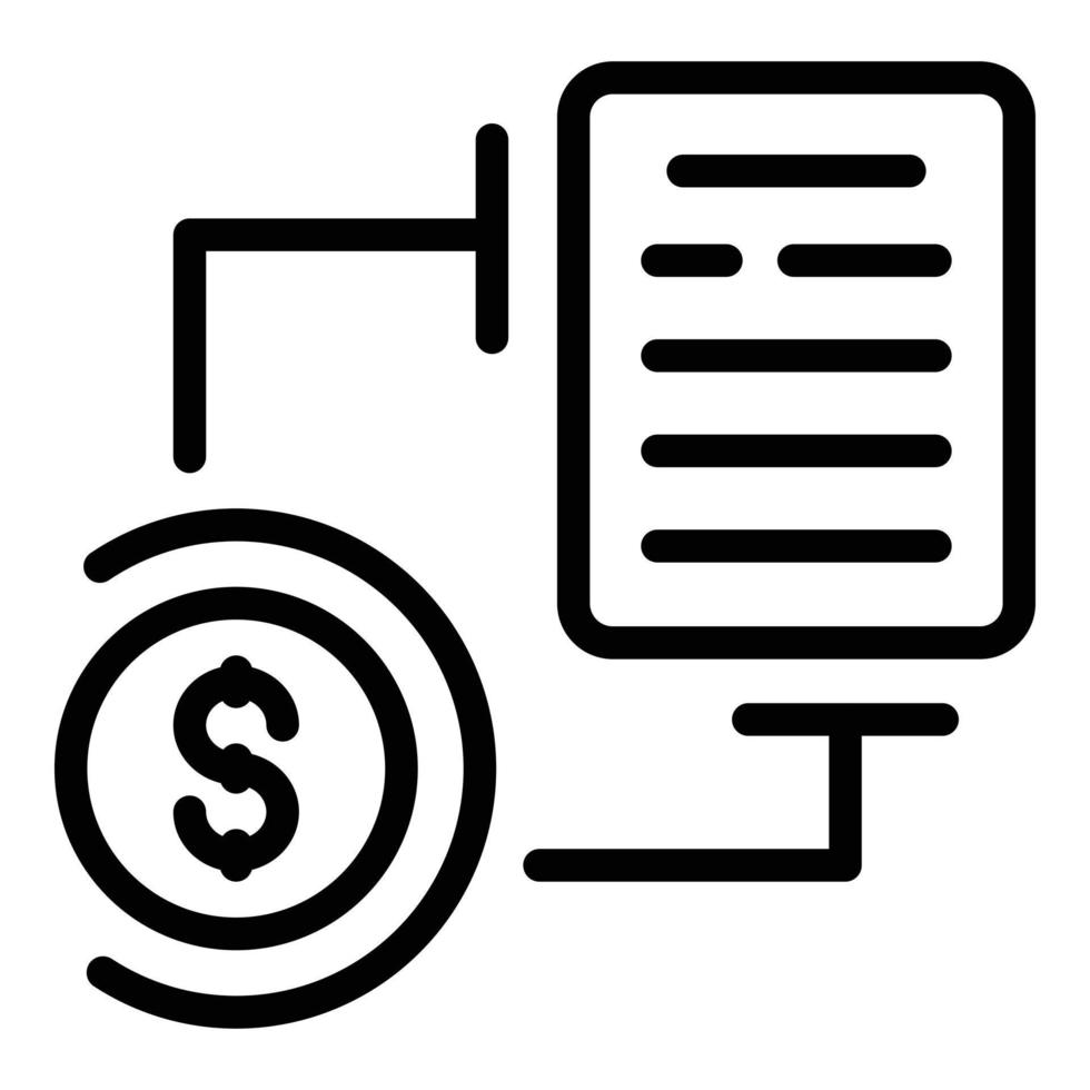 Value realization icon, outline style vector