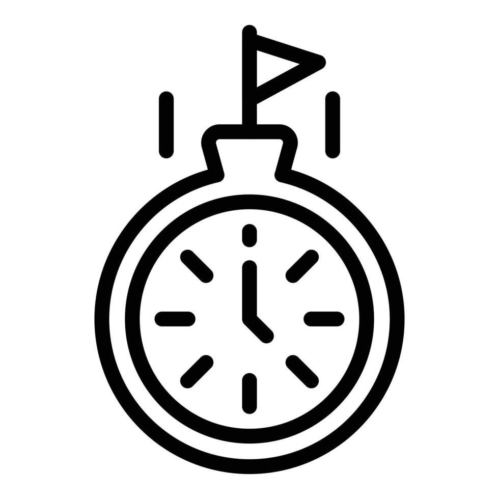 Time realization icon, outline style vector