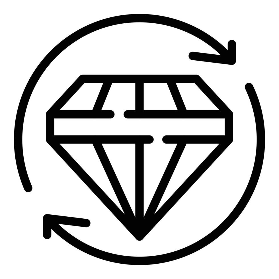 Realization process icon, outline style vector