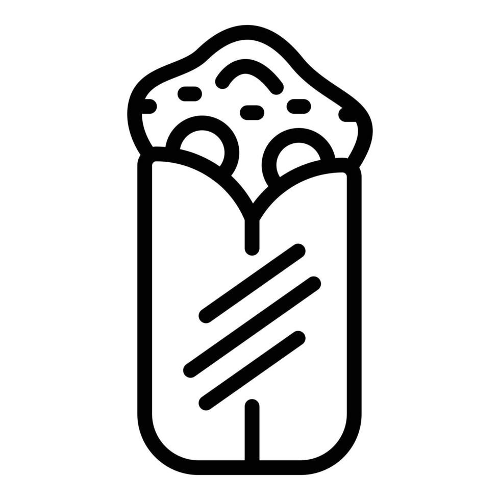 Grilled kebab icon, outline style vector