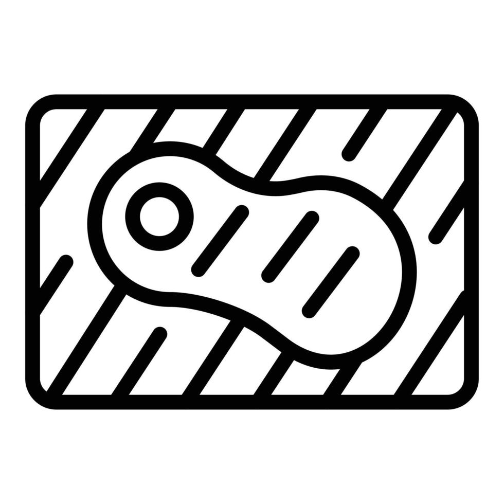 Grilled meat icon, outline style vector