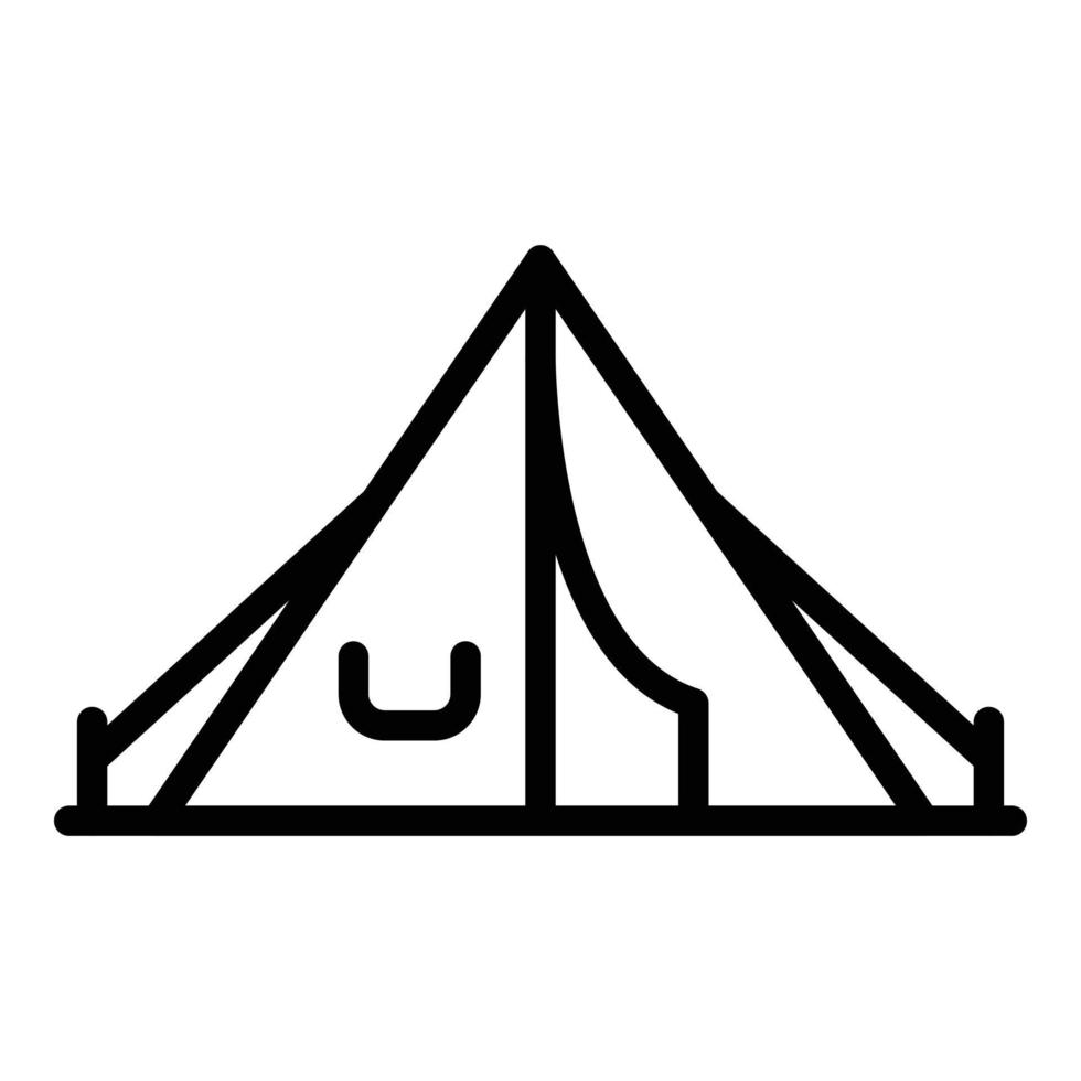 Hiking tent icon, outline style vector