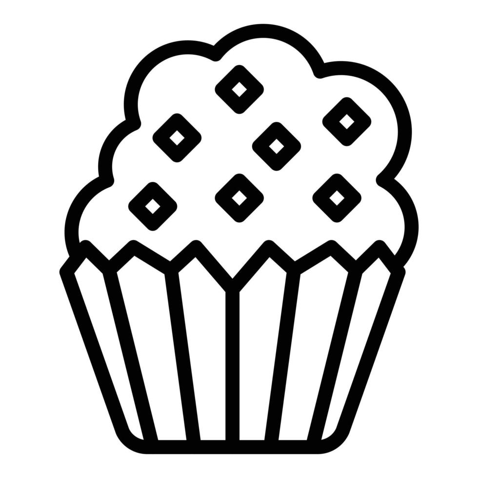 Handmade muffin icon, outline style vector