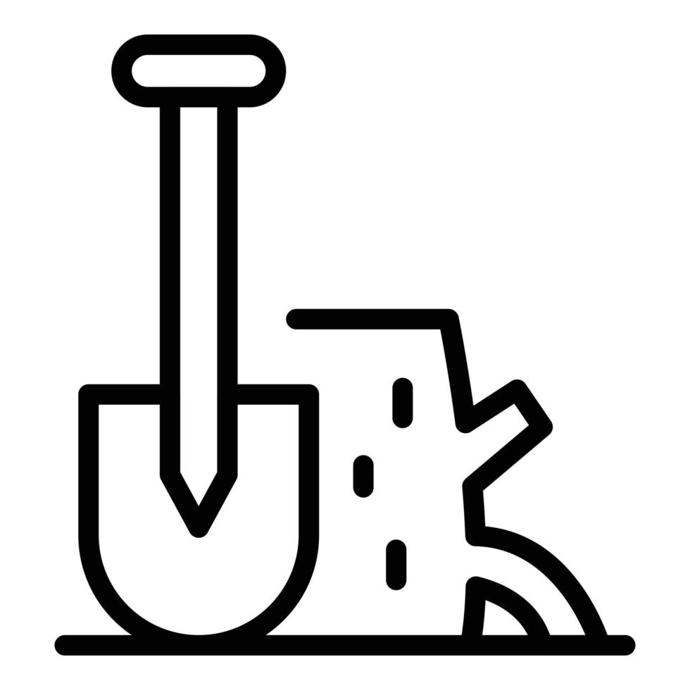 Hiking shovel icon, outline style vector