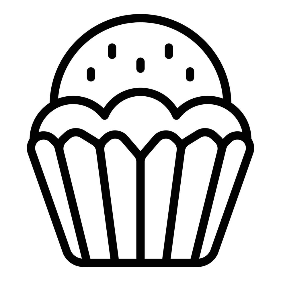 Bakery muffin icon, outline style vector