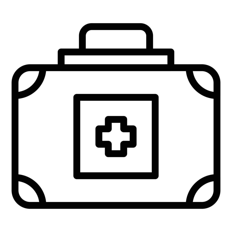 Travel medical kit icon, outline style vector