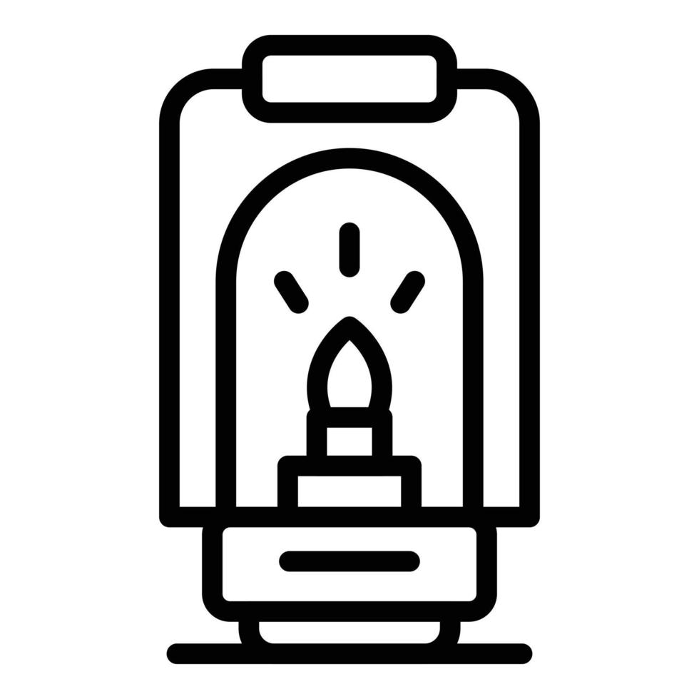 Hiking lantern icon, outline style vector