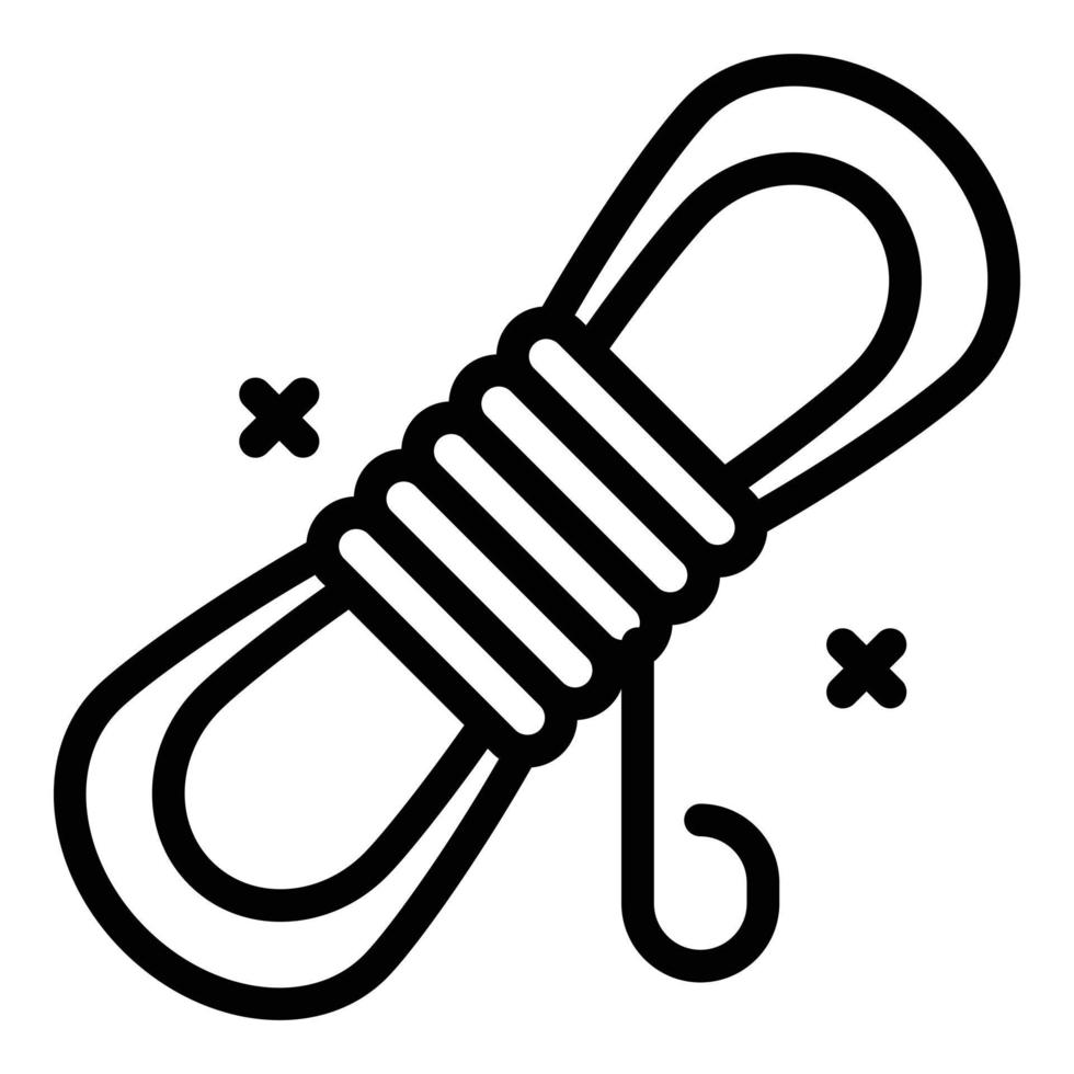 Camp rope icon, outline style vector