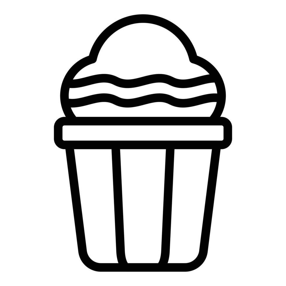 Muffin cake icon, outline style vector