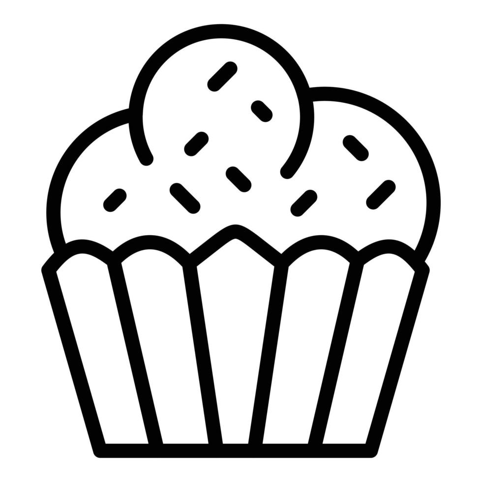 Muffin icon, outline style vector
