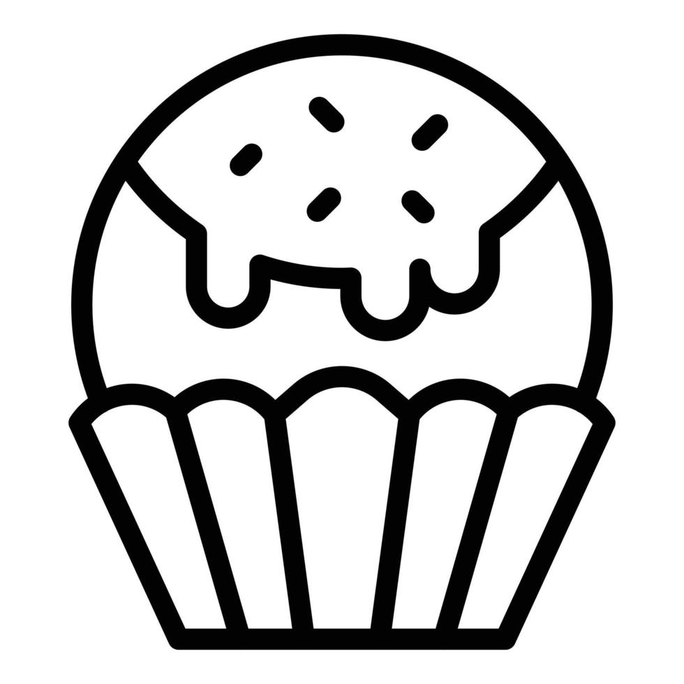 Icing muffin icon, outline style vector