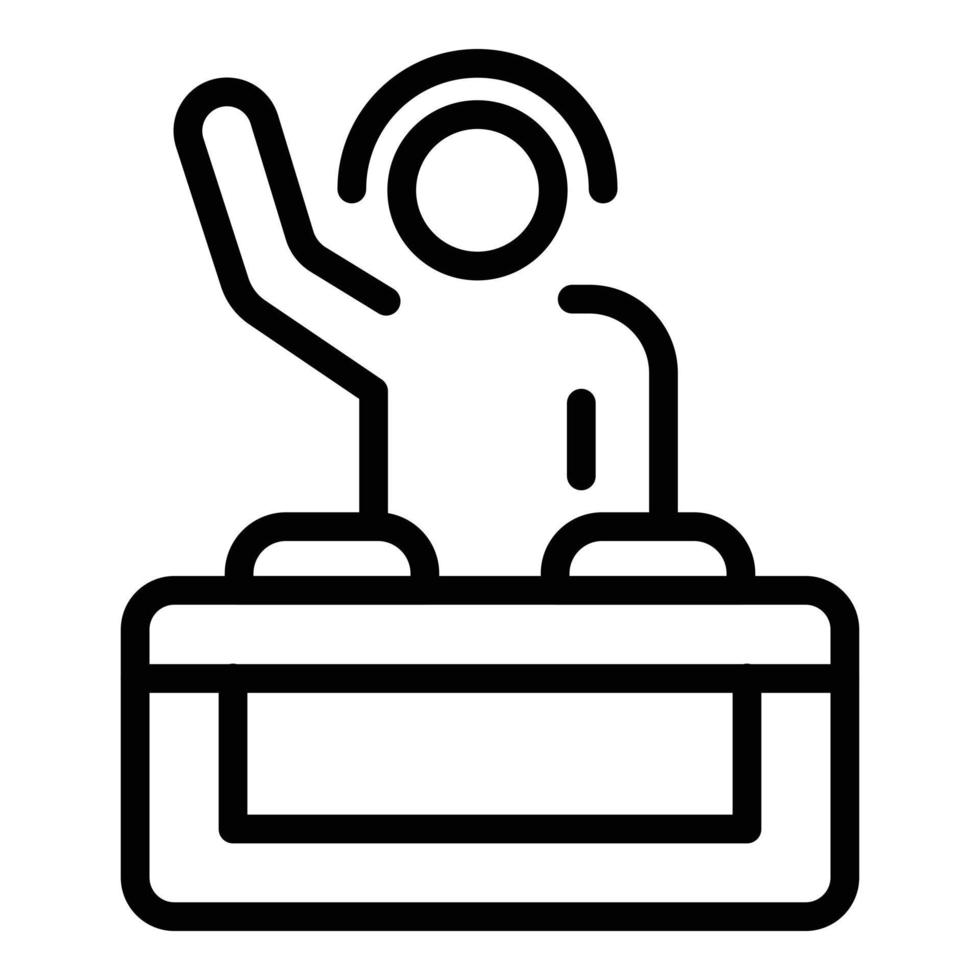 icono de fiesta de dj, estilo de contorno vector