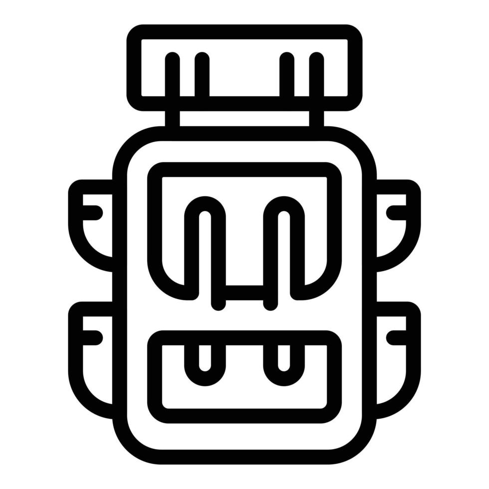 Scouting backpack icon, outline style vector