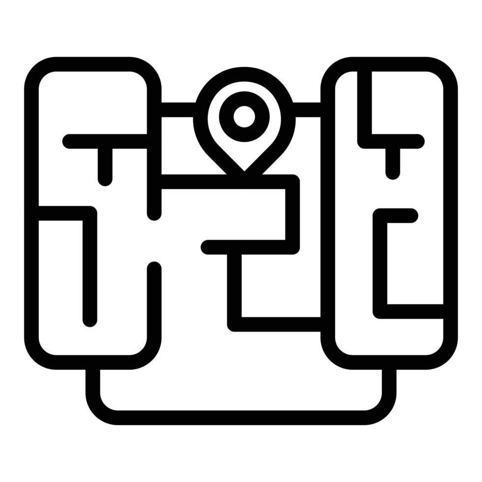 Scouting map icon, outline style vector