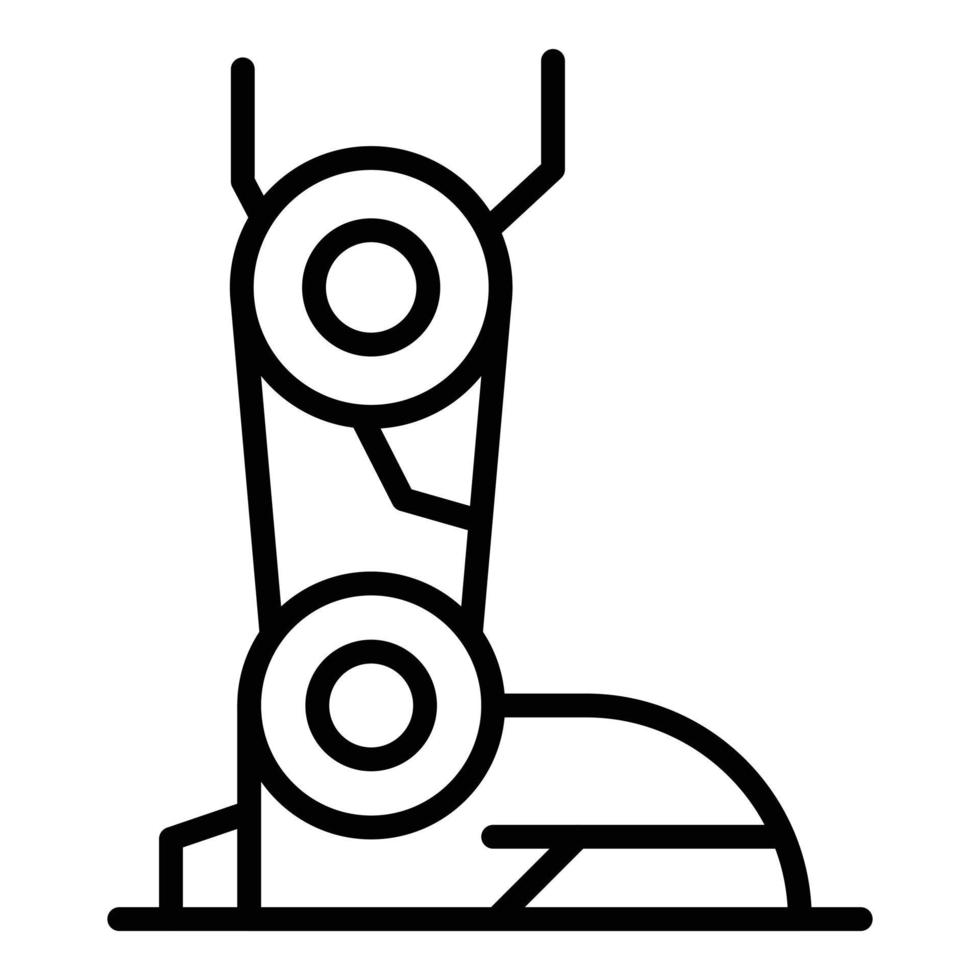 vector de contorno de icono de pie de robot. traje de exoesqueleto