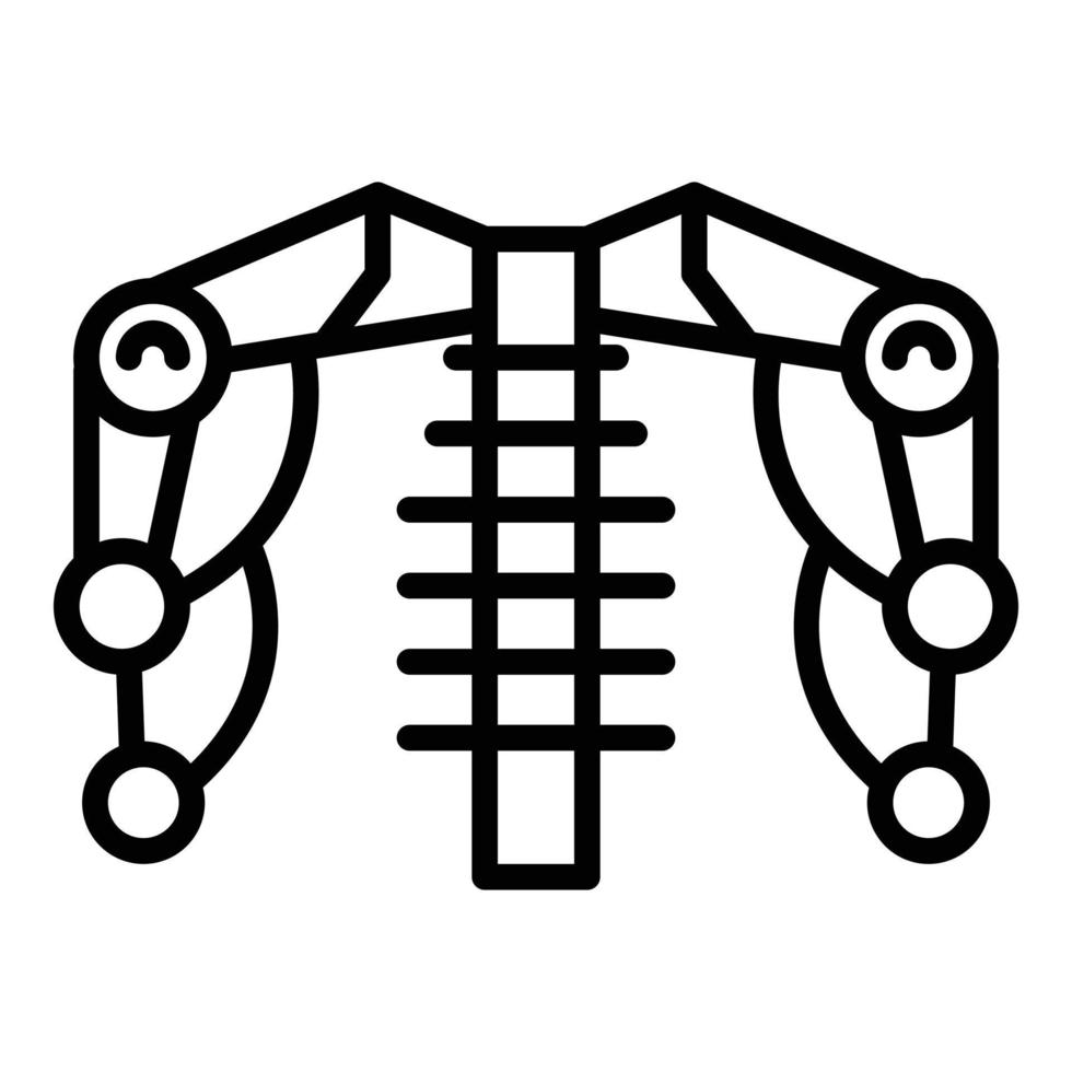 Exoskeleton hand icon outline vector. Artificial robot vector