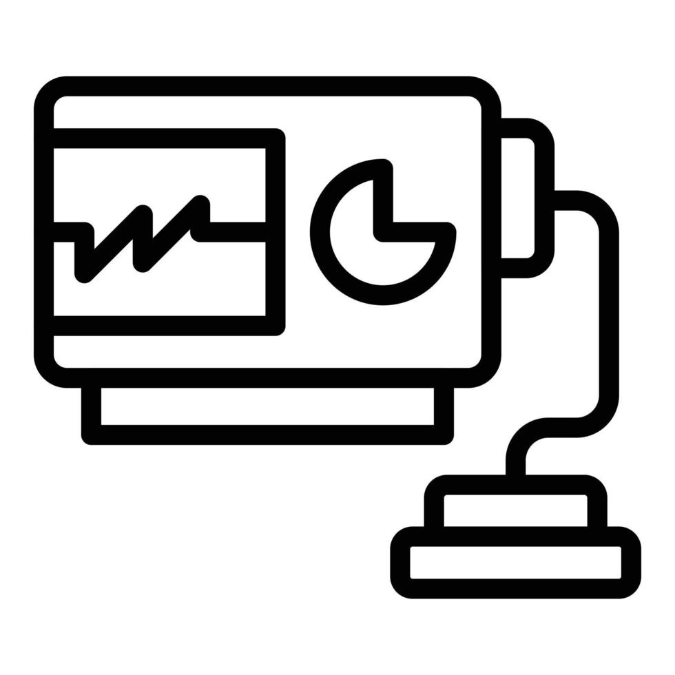 Surgery defibrillator icon, outline style vector