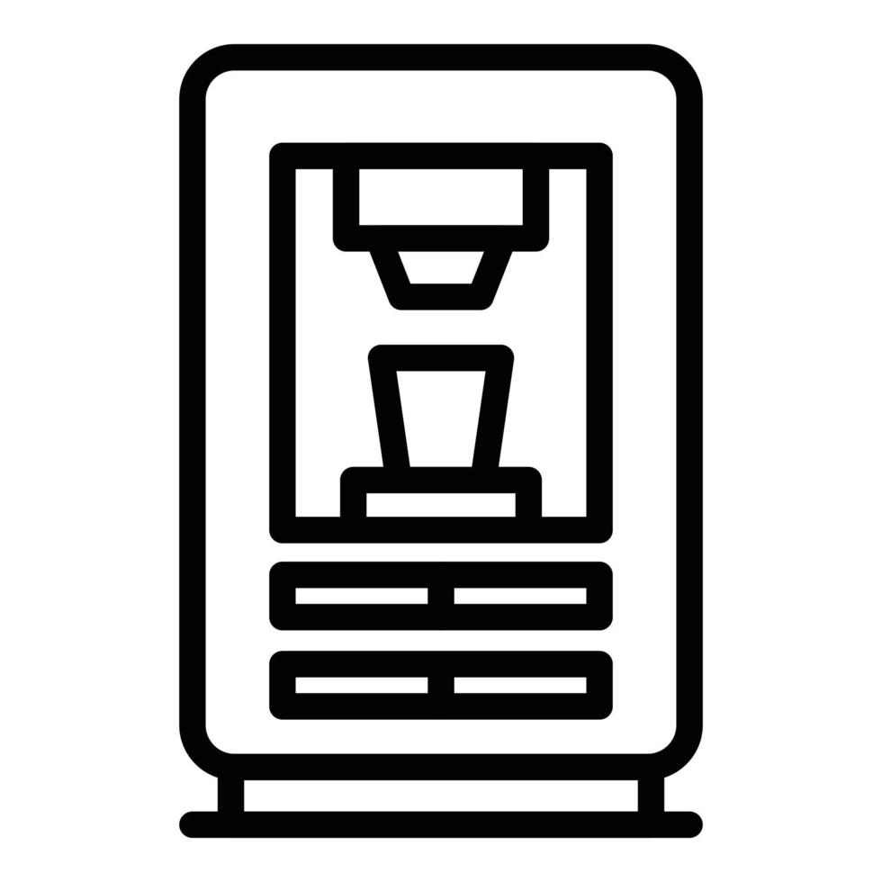 icono de máquina de bebidas enlatadas, estilo de contorno vector