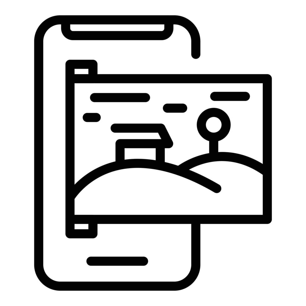 Virtual reality icon, outline style vector