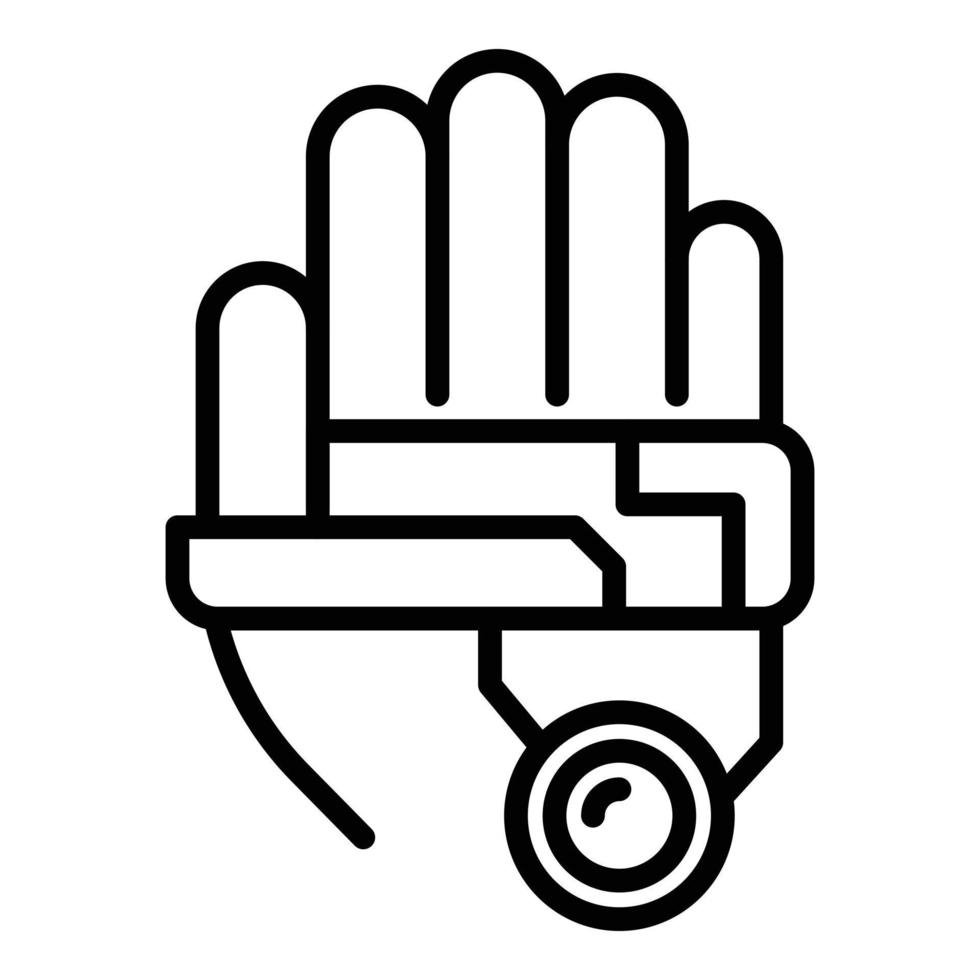 Exoskeleton hand icon outline vector. Robot suit man vector
