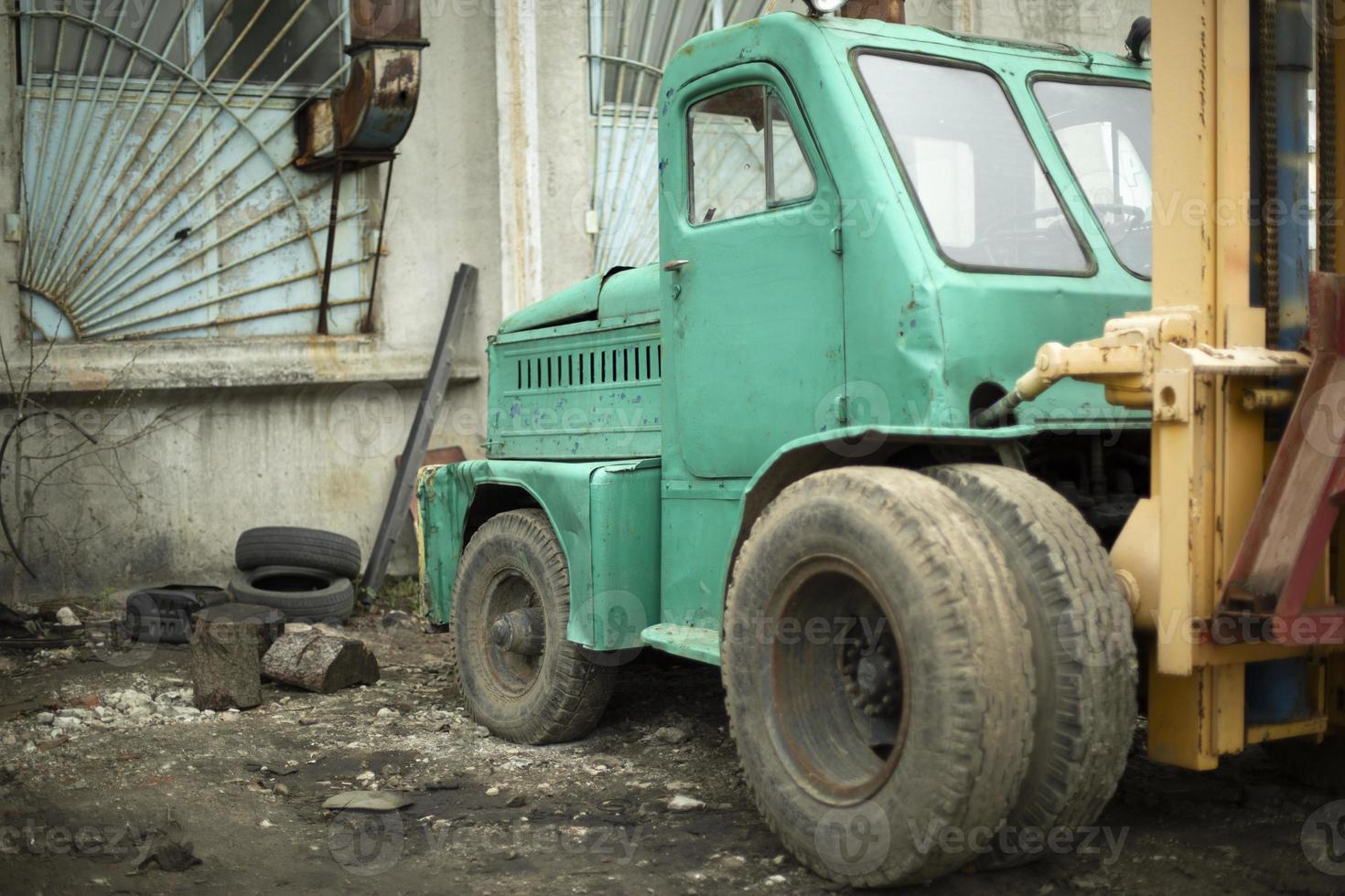 Heavy machinery. Old freight transport. photo